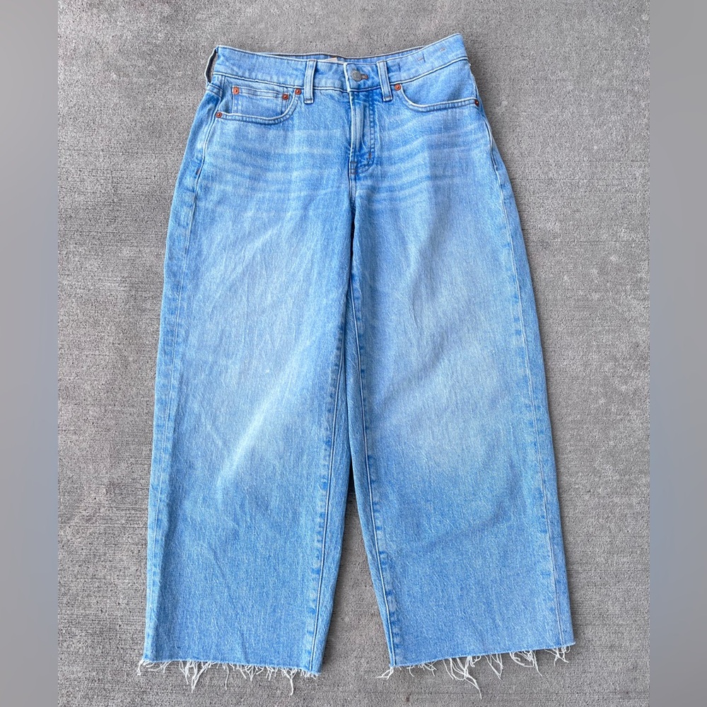 Madewell curvy perfect vintage wide leg crop jeans 28 petite denim